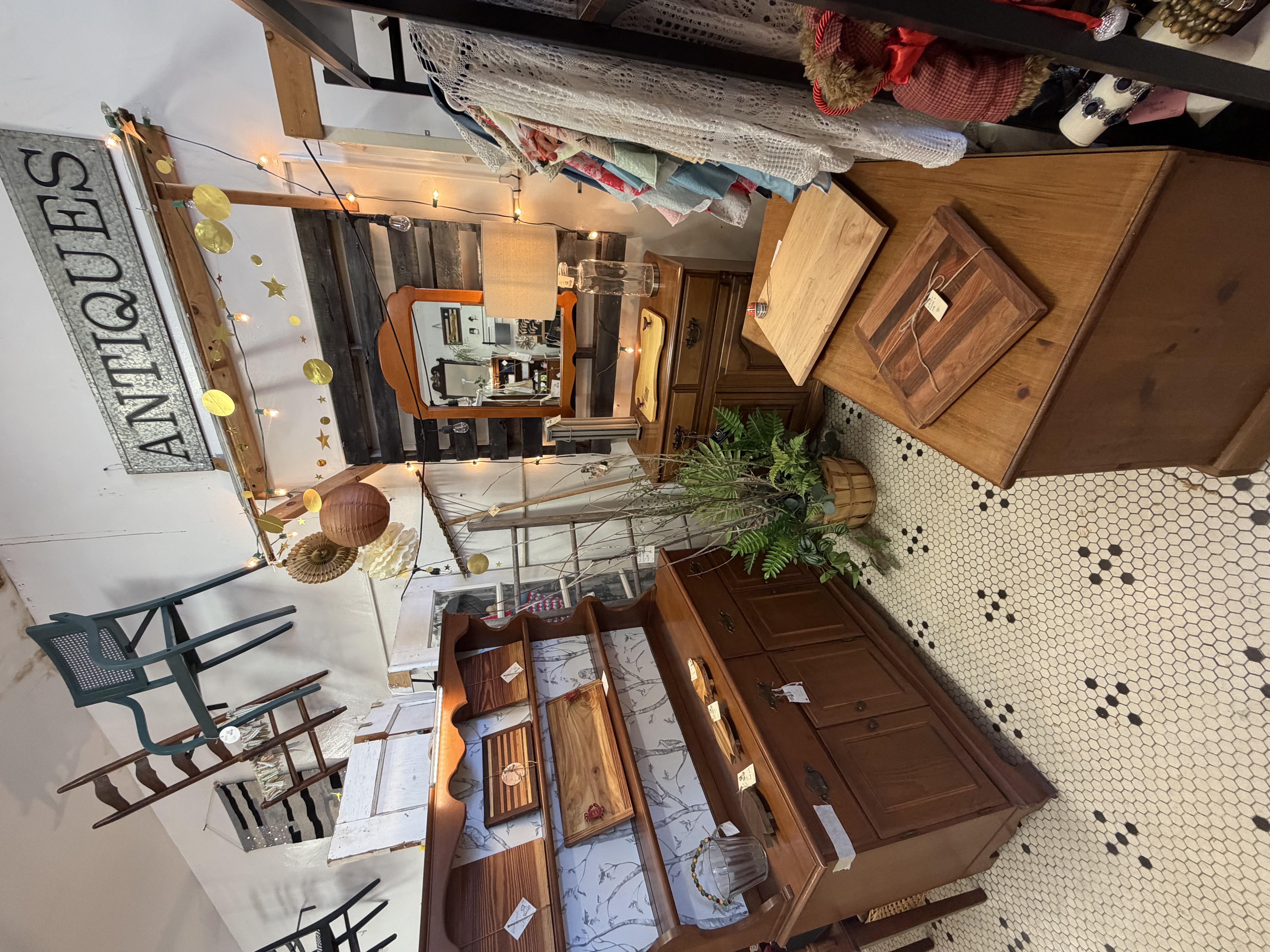 Antique and hand-painted furniture at Bare Wood Market