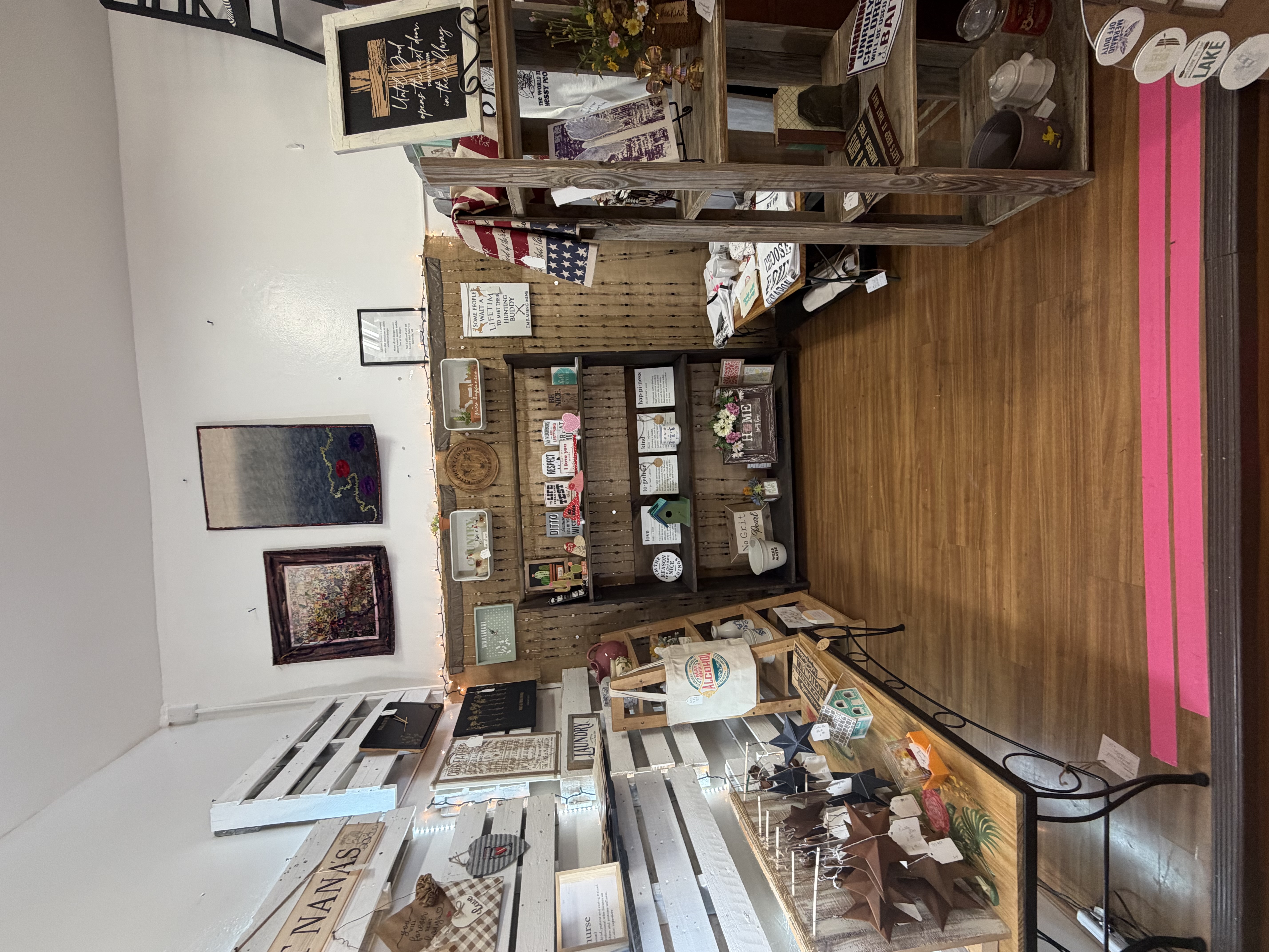 Painted signs, wall art, and home decor at Bare Wood Market